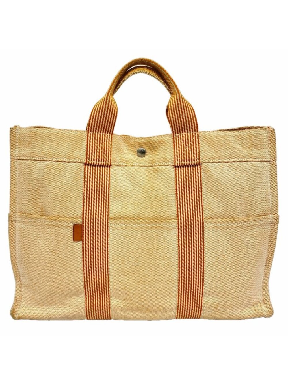 Hermes Tote Bag New Fourre Tout MM Canvas Orange Silver